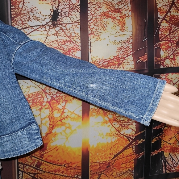 💞 Guess | Denim Rhinestone Moto Jacket - Picture 4 of 10